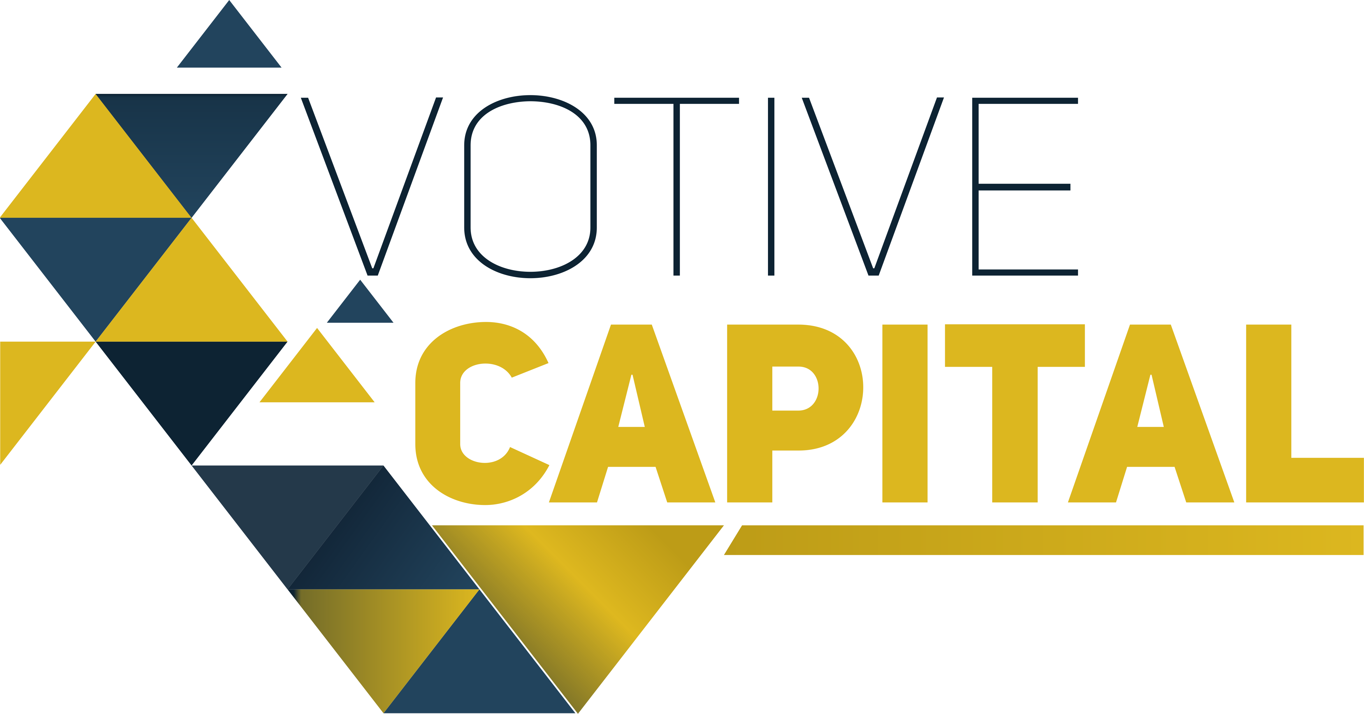 Votive Capital navy and gold brand identity