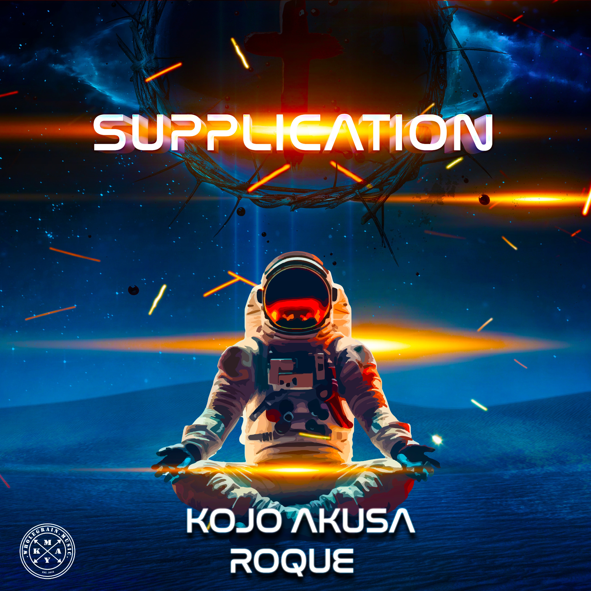 Supplication astronaut cover artwork by Kojo Akusa and Roque