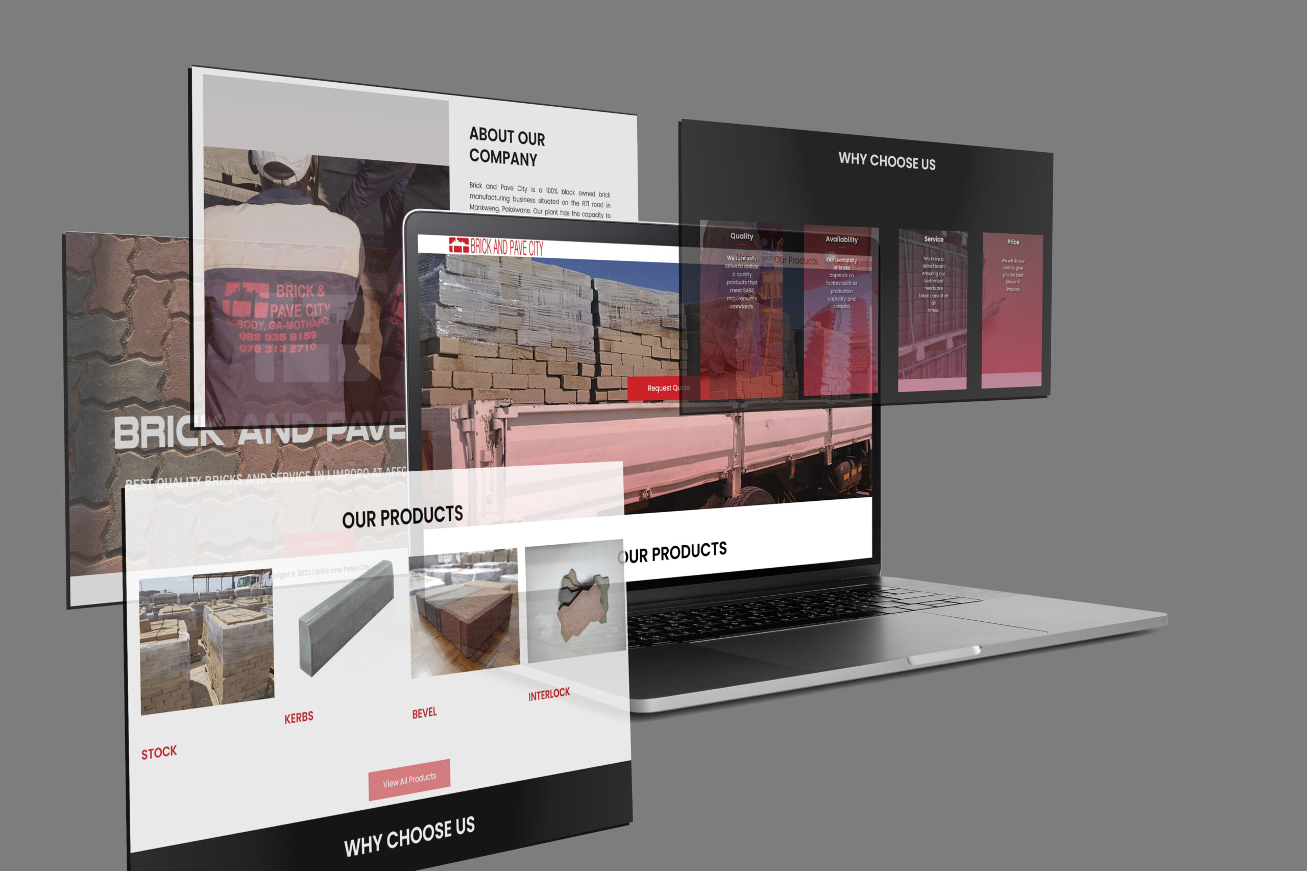 Brick and Pave City responsive website presentation